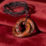 Thunderstruck jujube wood circle of heaven and earth, 2cm pendant, a single piece of Yin and Yang, hand-wo Taoist ritual jewelry necklace.