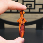 Thunderstruck peach wood purple wisteria name plaque with a small sword engraved on the back, with the Big Dipper painted with cinnar, pendant hanging ornament for personal use - Image 5