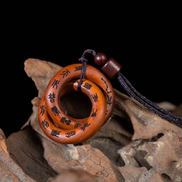 Thunderstruck jujube wood circle of heaven and earth, 2cm pendant, a single piece of Yin and Yang, hand-wo Taoist ritual jewelry necklace. - Image 4