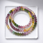 Stackable Natural Multi-Color Tourmaline Beaded Bracelet – Healing Crystal for Joy & Energy Balance