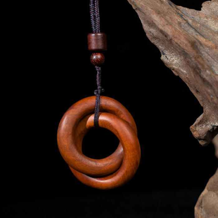Thunderstruck jujube wood circle of heaven and earth, 2cm pendant, a single piece of Yin and Yang, hand-wo Taoist ritual jewelry necklace. - Image 6