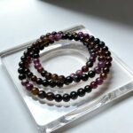 Dark Multi-Color Tourmaline Stretch Bracelet | Black & Deep Purple Schorl Healing Crystal Jewelry for Protection & Grounding - Image 3