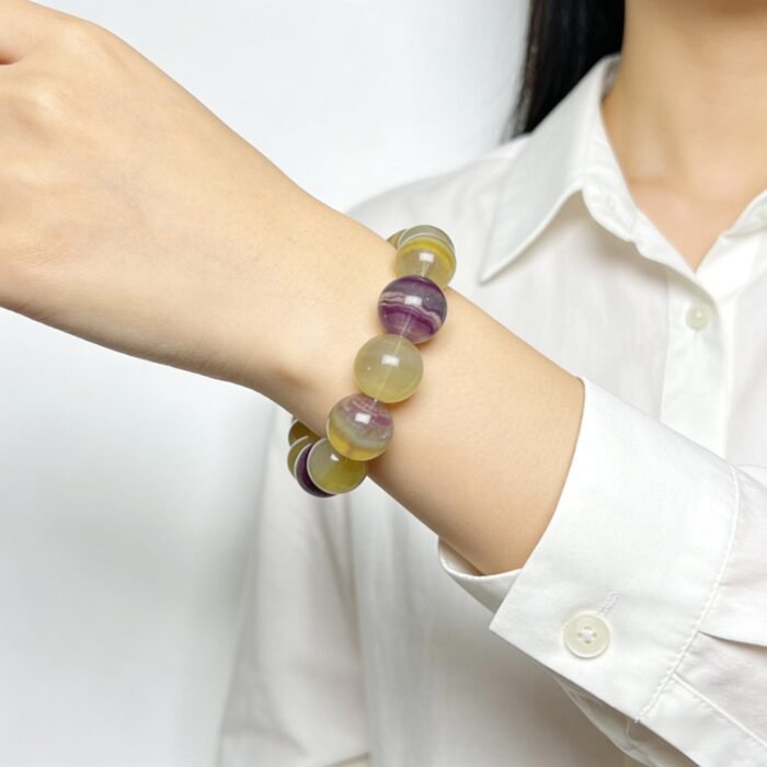 Multicolor Fluorite Bracelet – Natural Rainbow Fluorite Beads for Clarity, Balance & Positive Energy - Image 7
