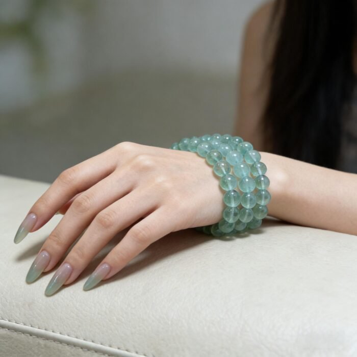 Natural Green Fluorite Beaded Bracelet for Mental Clarity & Positive Energy - Image 7