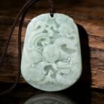 Jadeite Dragon & Phoenix Pendant Necklace | Hand-Carved "Double Happiness" Lucky Amulet for Love & Prosperity (Unisex)
