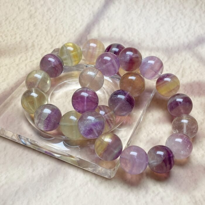 Multicolor Fluorite Bracelet – Natural Rainbow Fluorite Beads for Clarity, Balance & Positive Energy - Image 4