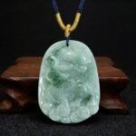 Natural Jadeite Qilin Pendant | Lucky Unicorn-Like Gemstone Amulet for Prosperity & Protection