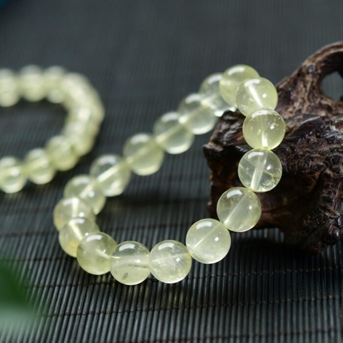 Natural Fluorescent Lemon Quartz Beaded Bracelet | Solar Plexus Chakra Gem for Joy, Vitality & Bright Energy - Image 2