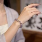 "Purple Fortune Gourd" Bolivian Clear Amethyst Bracelet | Wisdom & Calm Gemstone Jewelry with Gourd Accent - Image 4