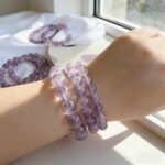 Lavender Amethyst Beaded Bracelet | Third Eye Chakra Crystal for Calm, Intuition & Spiritual Clarity - Image 3
