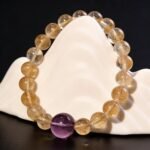 Brazilian Golden Azeztulite Citrine & Amethyst Bracelet | Wealth + Wisdom Dual Energy Gemstone Jewelry - Image 2