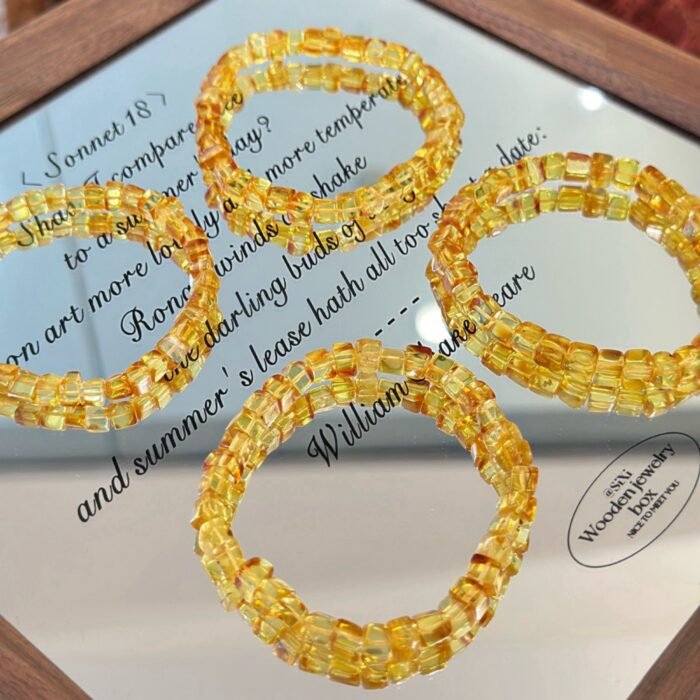 Natural Honey Amber "Sugar Cube" Beaded Bracelet | Solar Plexus Gem for Warm Vitality & Timeless Elegance - Image 6