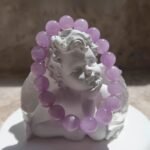 Natural Kunzite Beaded Bracelet | Heart Chakra Crystal for Soft Healing, Lavender Elegance & Emotional Calm