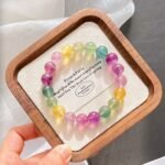 Natural Rainbow Fluorite Beaded Bracelet | Aura Cleansing Gem for Mental Clarity & Vibrant Chakra Balance - Image 7
