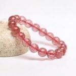 Natural Ice Strawberry Quartz Beaded Bracelet | Heart Chakra Gem for Love, Romance & Attracting Positive Connections