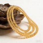 Natural Mini Golden Tower Quartz Wrap Bracelet (3 Loops) | Solar Plexus Gem for Abundance & Dainty Layered Style