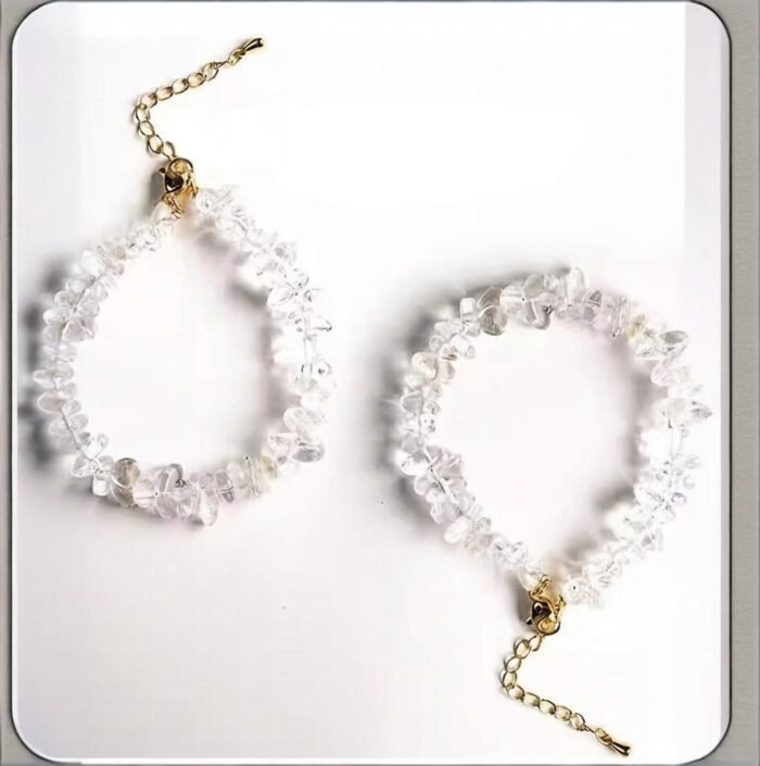Natural Clear Quartz Chip Bracelet | Raw Crystal Energy Bracelet | Gold-Filled Adjustable Chain | Healing Gemstone Jewelry for Women - Image 7