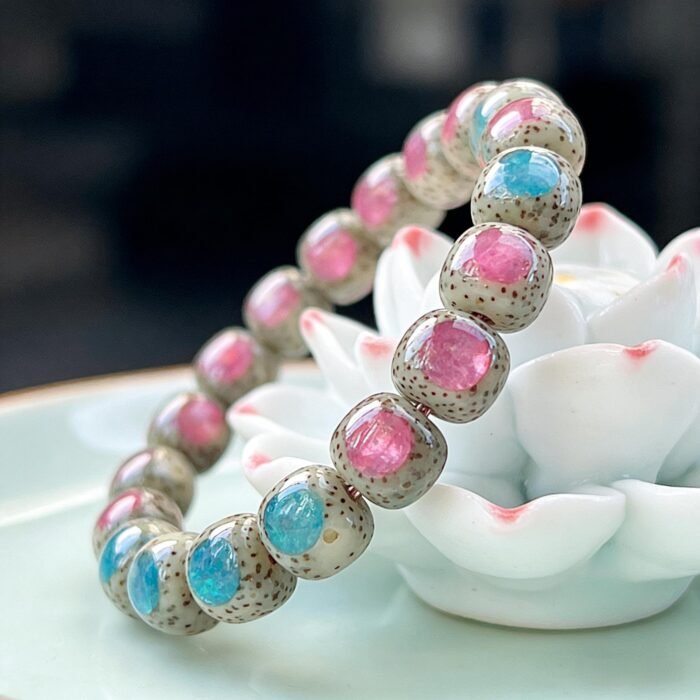 Colorful Abalone Inlaid Moon & Star Bodhi Bracelet | Spiritual Protection & Prosperity Gemstone Jewelry - Image 5