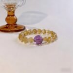 Brazilian Golden Azeztulite Citrine & Amethyst Bracelet | Wealth + Wisdom Dual Energy Gemstone Jewelry - Image 5