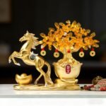 Lucky Horse & Money Tree Bonsai – 2026 Year of the Horse Prosperity Figurine for Good Fortune - Image 2