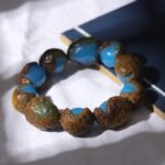 Natural Raw Blue Amber with Skin & Amber Wax Bracelet | Soothing Energy & Protection Gemstone Jewelry - Image 6