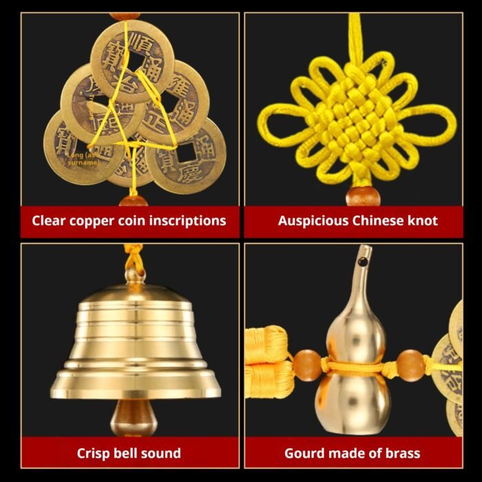 2026 Feng Shui Decor: Six - Imperial - Coin Bell for Harmonizing Qi, Protecting Home and Attracting Prosperity in the Year of the Horse - Image 3