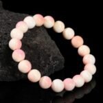 Natural Queen Conch Beaded Bracelet | Blush & Cream Gemstone for Feminine Elegance & Gentle Energy - Image 2