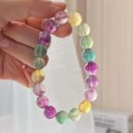 Natural Rainbow Fluorite Beaded Bracelet | Aura Cleansing Gem for Mental Clarity & Vibrant Chakra Balance - Image 5