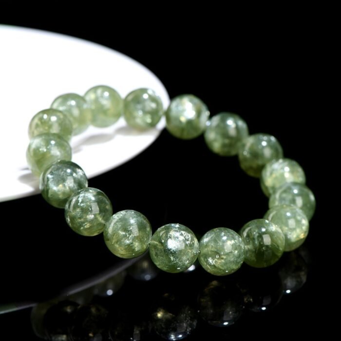 Apple Green Prehnite Beaded Bracelet | Heart Chakra Crystal for Abundance, Calm & Growth - Image 5