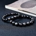 Natural Silver Sheen Obsidian Beaded Bracelet | Root Chakra Crystal for Protection, Grounding & Sleek Style - Image 6