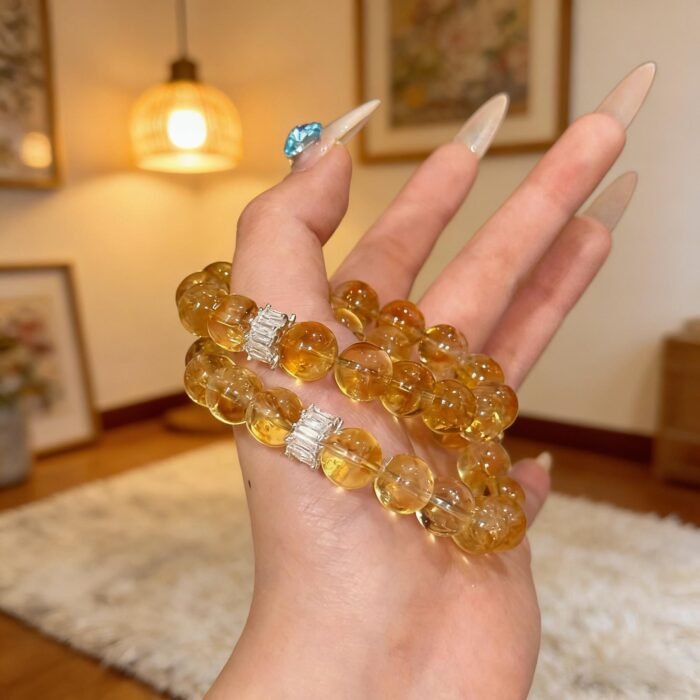 "Violent Wealth" Natural Citrine + Yellow Tower Quartz + Golden Azeztulite Bracelet | Extreme Abundance & Career Boost Gemstone Jewelry - Image 5