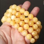 Natural Butterscotch Amber Beeswax Bracelet | Solar Plexus Gem for Warmth & Grounding Energy - Image 7