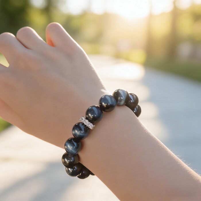 Natural Blue Tiger's Eye Bracelet | Throat Chakra Activation & Courage Boost Gemstone Jewelry - Image 4
