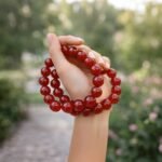 Natural Red Carnelian Agate Beaded Bracelet | Root Chakra Gem for Vitality, Courage & Bold Warmth - Image 4