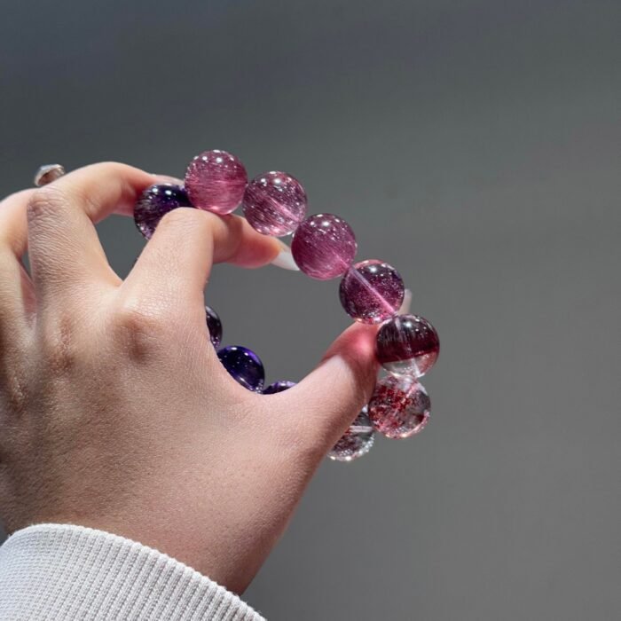 Bolivian Gradient Amethyst Bracelet | Iridescent Purple Gemstone Jewelry for Calm & Spiritual Clarity - Image 5