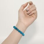 Natural Blue Apatite Beaded Bracelet | Throat Chakra Crystal for Clarity, Communication & Calm - Image 3