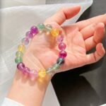 Natural Rainbow Fluorite Beaded Bracelet | Aura Cleansing Gem for Mental Clarity & Vibrant Chakra Balance - Image 4