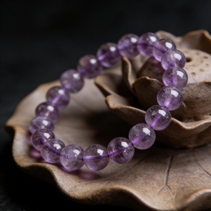 Natural Purple Aurora "Nine Purple" Quartz Beaded Bracelet | Luck & Transformation Crystal for Iridescent Purple Style - Image 2