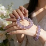 Natural Lavender Rabbit Hair Quartz Beaded Bracelet | Crown Chakra Gem for Gentle Calm & Dreamy Purple Style - Image 4
