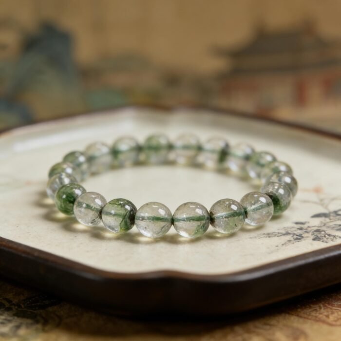 Natural Green Phantom "Treasure Bowl" Quartz Beaded Bracelet | Abundance & Prosperity Gem for Wealth Manifestation - Image 6