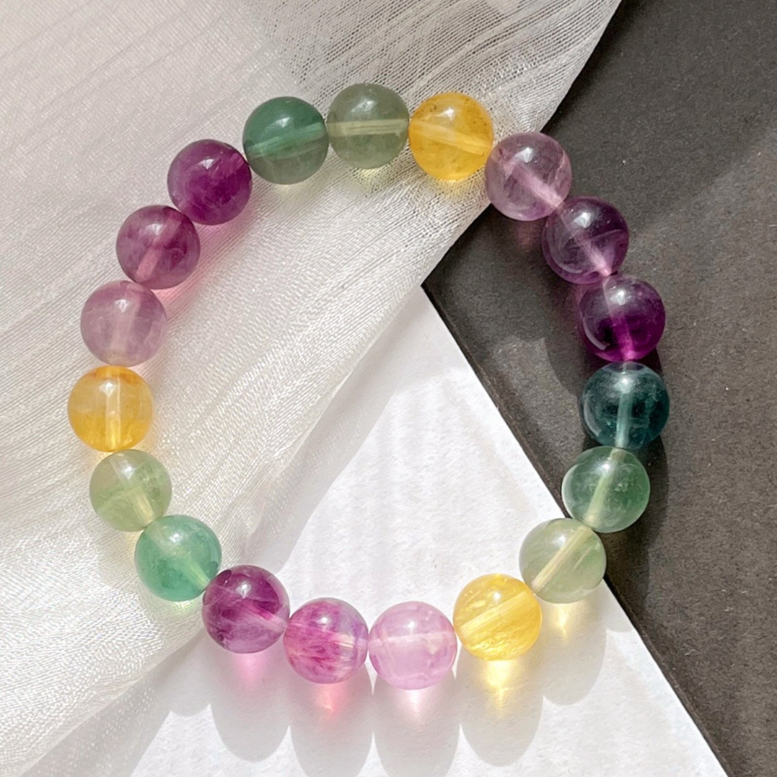 4_49f79e7e0c07a5e87a125138d0d64580 Natural Rainbow Fluorite Beaded Bracelet | Aura Cleansing Gem for Mental Clarity & Vibrant Chakra Balance - Image 1