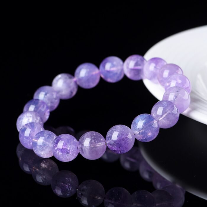 Natural Lavender Quartz Beaded Bracelet | Crown Chakra Gem for Calm, Clarity & Dreamy Purple Style - Image 5