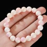 Natural Queen Conch Beaded Bracelet | Blush & Cream Gemstone for Feminine Elegance & Gentle Energy - Image 5