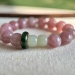Natural Old Mine Purple Horse Pink Quartz & Hetian Jade Bracelet | Emotional Healing & Protection Gemstone Jewelry - Image 6
