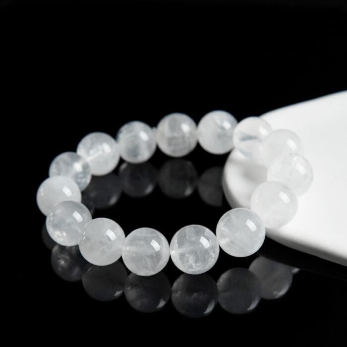 Natural Milky White Quartz Beaded Bracelet | Pure Calm Gem for Soft Minimalist Style - Image 6