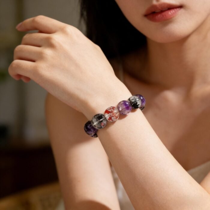 Natural "Spider Lily Super Seven Venom" Crystal Bracelet | Mystical Multi-Hued Gemstone Jewelry for Spiritual Power - Image 3