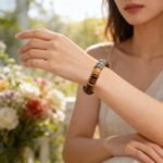 Dopamine Volcanic Stone + Tiger Eye Slice "Money String" Bracelet | Copper Gold Accents – Grounding Boho Statement Piece - Image 4