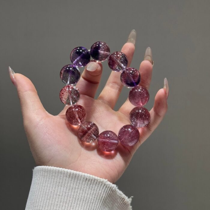 Bolivian Gradient Amethyst Bracelet | Iridescent Purple Gemstone Jewelry for Calm & Spiritual Clarity - Image 4