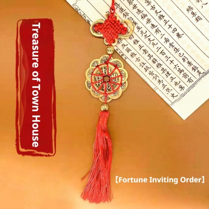 Traditional Chinese Feng Shui Hanging - Handwoven Plum Blossom & Ten Emperors Copper Coins for Wealth, Luck & Protection - Image 8