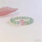 Fresh Green Prehnite & Rose Quartz Bracelet | Heart Chakra Healing & Love Energy Gemstone Jewelry